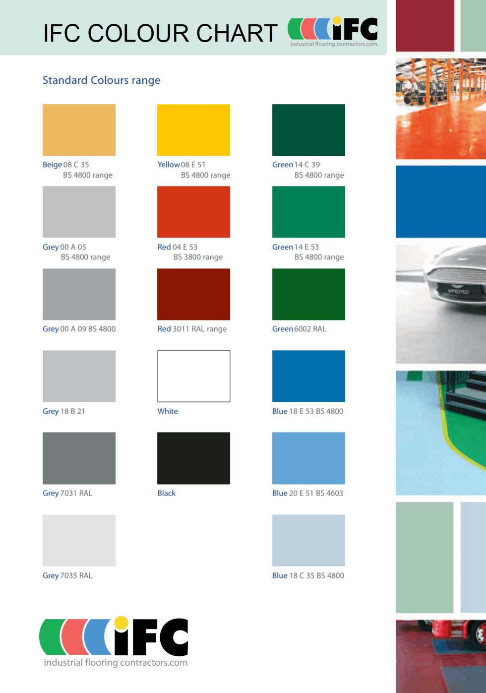 IFC Colour Chart